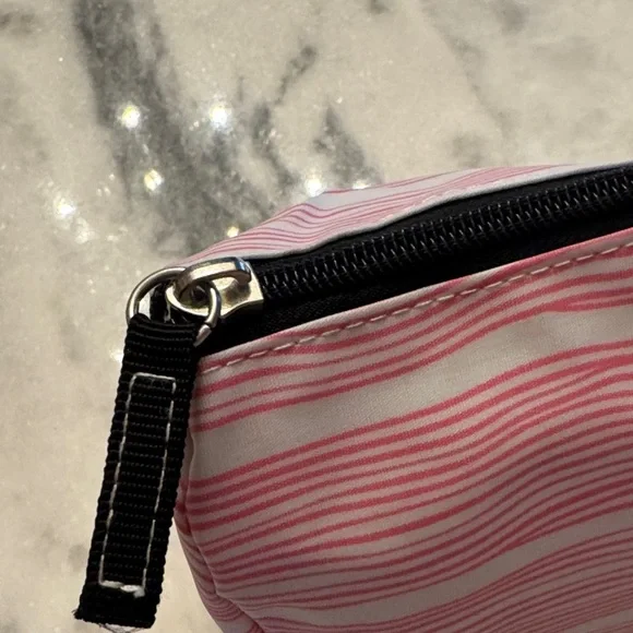 SCOUT Packin' Heat Makeup Bag featuring a pink and white wavy stripe pattern. - Picture 6 of 15